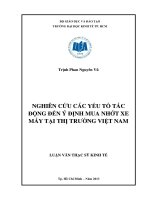 NGHIÊN CỨU CÁC YẾU TỐ TÁC ĐỘNG ĐẾN Ý ĐỊNH MUA NHỚT XE MÁY TẠI THỊ TRƯỜNG VIỆT NAM.PDF
