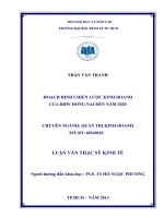 Luận văn thạc sĩ  Hoạch định chiến lược kinh doanh của BIDV Đồng Nai đến năm 2020