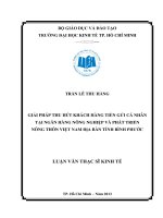 GIẢI PHÁP THU HÚT KHÁCH HÀNG TIỀN GỬI CÁ NHÂN TẠI NGÂN HÀNG NÔNG NGHIỆP VÀ PHÁT TRIỂN NÔNG THÔN VIỆT NAM ĐỊA BÀN TỈNH BÌNH PHƯỚC  LUẬN VĂN THẠC SĨ.PDF