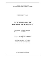 Luận văn thạc sĩ Các nhân tố tác động đến dòng vốn FDI một số nước Asean