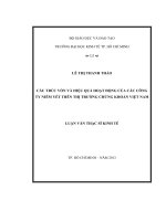 Cấu trúc vốn và hiệu quả hoạt động của các công ty niêm yết trên thị trường chứng khoán Việt Nam
