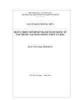 Luận văn Hoàn thiện mô hình thanh toán quốc tế tập trung tại ngân hàng TMCP Á Châu