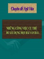 NHỮNG CÔNG VIỆC CỤ THỂ ĐỂ XÂY DỰNG MỘT BÀI VĂN HAY