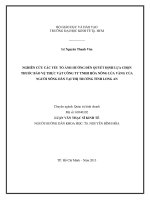 Luận văn thạc sĩ Nghiên cứu các yếu tố ảnh hưởng đến quyết định lựa chọn thuốc bảo vệ thực vật công ty TNHH hóa nông lúa vàng của người nông dân tại thị trường tỉnh Long An