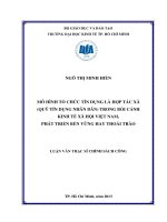 MÔ HÌNH TỔ CHỨC TÍN DỤNG LÀ HỢP TÁC XÃ (QUỸ TÍN DỤNG NHÂN DÂN) TRONG BỐI CẢNH KINH TẾ XÃ HỘI VIỆT NAM, PHÁT TRIỂN BỀN VỮNG HAY THOÁI TRÀO.PDF