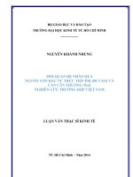Mối quan hệ nhân quả nguồn vốn đầu tư trực tiếp FDI (đi vào) và cán cân thương mại nghiên cứu trường hợp việt nam
