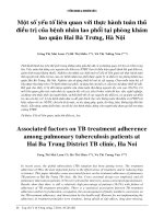 một số yếu tố liên quan điều trị bệnh lao phổi tại phòng khám lap quận Hai Bà Trưng, Hà Nội