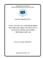 Luận văn thạc sĩ  Nâng cao năng lực cạnh tranh trong hoạt động huy động vốn tiền gửi của Ngân hàng TMCP Tiên Phong Việt Nam