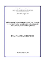 Luận văn thạc sĩ Mối quan hệ giữa định thời điểm thị trường và cấu trúc vốn Nghiên cứu điển hình các doanh nghiệp niêm yết tại Hose