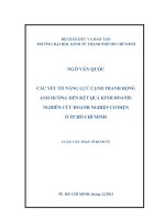 Các yếu tố năng lực cạnh tranh động ảnh hưởng đến kết quả kinh doanh  Nghiên cứu doanh nghiệp cơ điện ở TPHCM Luận văn thạc sĩ 2013