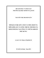 MỐI QUAN HỆ GIỮA CHẤT LƯỢNG DỊCH VỤ MÔI GIỚI , GIÁ VÀ LÒNG TRUNG THÀNH CỦA KHÁCH HÀNG TẠI CÔNG TY CHỨNG KHOÁN PHÚ HƯNG.PDF