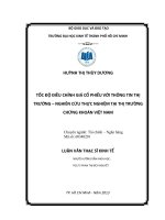 Tốc độ điều chỉnh giá cổ phiếu với thông tin thị trường - Nghiên cứu thực nghiệm tại thị trường chứng khoán Việt Nam