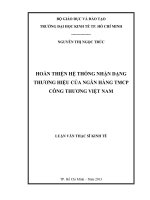 Luận văn thạc sĩ Hoàn thiện hệ thống nhận dạng thương hiệu của Ngân hàng TMCP công thương Việt Nam