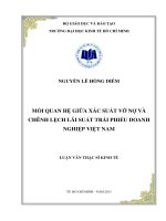 Luận văn Thạc sĩ Mối quan hệ giữa xác suất vỡ nợ và chênh lệch lãi suất trái phiếu doanh nghiệp Việt Nam
