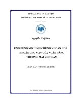 Luận văn Thạc sĩ 2014 Ứng dụng mô hình chứng khoán hóa khoản cho vay của ngân hàng thương mại Việt Nam