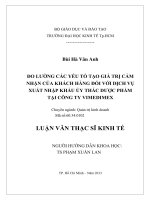 ĐO LƯỜNG CÁC YẾU TỐ TẠO GIÁ TRỊ CẢM NHẬN CỦA KHÁCH HÀNG ĐỐI VỚI DỊCH VỤ XUẤT NHẬP KHẨU ỦY THÁC DƯỢC PHẨM TẠI CÔNG TY VIMEDIMEX.PDF