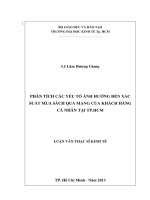 Phân tích các yếu tố ảnh hưởng đến xác suất mua sách qua mạng của khách hàng cá nhân TP