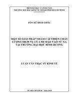 Một số giải pháp nhằm cải thiện chất lượng dịch vụ của hệ đào tạo từ xa tại trường đại học bình dương