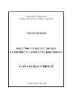 Luận văn Thạc sĩ 2014 Đo lường giá trị thương hiệu cà phê hòa tan G7 dựa vào khách hàng