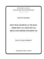 PHÂN TÍCH CHI PHÍ ĐI VAY TÍN DỤNG CHÍNH THỨC CỦA NÔNG DÂN TẠI THỊ XÃ LONG KHÁNH, TỈNH ĐỒNG NAI.PDF