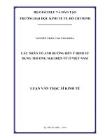 Các nhân tố ảnh hưởng đến ý định sử dụng thương mại điện tử ở việt nam