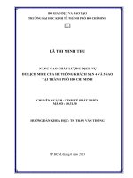 Nâng cao chất lượng dịch vụ du lịch Mice hệ thống khách sạn 4 và 5 sao tại TPHCM