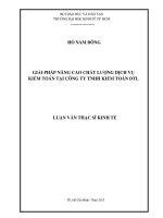 Luận văn Giải pháp nâng cao chất lượng dịch vụ kiểm toán tại công ty TNHH kiểm toán DTL