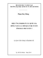 Hiệu ứng fisher ở các quốc gia đông nam á là mối quan hệ tuyến tính hay phi tuyến
