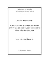 Luận văn thạc sĩ Nghiên cứu mối quan hệ giữa truyền dẫn tỷ giá hối đoái và điều hành chính sách tiền tệ ở Việt Nam