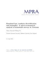 Farmland loss nonfarm diversication and inequality A micro-econometric analysis of household surveys in Vietnam