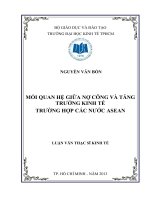 Mối quan hệ giữa nợ công và tăng trưởng kinh tế trường hợp các nước Asean
