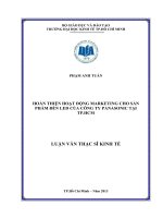 HOÀN THIỆN HOẠT ĐỘNG MARKETING CHO SÀN PHẨM LED CỦA CÔNG TY PANASONIC TẠI TPHCM.PDF