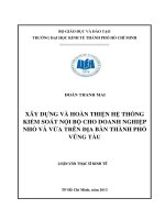 XÂY DỰNG VÀ HOÀN THIỆN HỆ THỐNG KIỂM SOÁT NỘI BỘ CHO DOANH NGHIỆP NHỎ VÀ VỪA TRÊN ĐỊA BÀN THÀNH PHỐ VŨNG TÀU.PDF