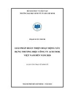 Luận văn thạc sĩ Giải pháp hoàn thiện hoạt động xây dựng thương hiệu công ty Acecook Việt Nam đến năm 2020