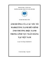 Luận văn Thạc sĩ Ảnh hưởng của các yếu tố marketing xanh đến hình ảnh thương hiệu xanh trong lĩnh vực ngân hàng tại Việt Nam