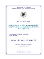 Luận văn thạc sĩ Giải pháp thúc đẩy hoạt động sáp nhập và mua lại ngân hàng thương mại Việt Nam