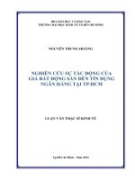 Luận văn thạc sĩ  Nghiên cứu sự tác động của giá bất động sản đến tín dụng Ngân hàng tại TPHCM