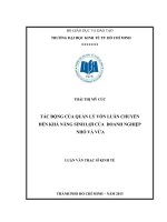 Luận văn thạc sĩ Tác động của quản lý vốn luân chuyển đến khả năng sinh lợi của doanh nghiệp nhỏ và vừa
