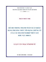 RỦI RO TRONG THANH TOÁN XUẤT KHẨU BẰNG PHƯƠNG THỨC TÍN DỤNG CHỨNG TỪ CỦA CÁC DOANH NGHỆP THỦY SẢN KHU VỰC ĐBSCL.PDF