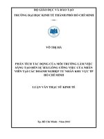 Phân tích tác động của môi trường làm việc sáng tạo đến sự hài lòng công việc của nhân viên tại các doanh nghiệp tư nhân khu vực TP HCM