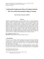 Analysing the Employment Status of Graduate Students The Case of Kent International College in Vietnam