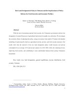 Rice Land Designation Policy in Vietnam and the Implications of Policy Reform for Food Security and Economic Welfare