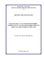 ĐA DẠNG HÓA VÀ GIÁ TRỊ DOANH NGHIỆP - NGHIÊN CỨU TỪ CÁC DOANH NGHIỆP NIÊM YẾT TRÊN SÀN CHỨNG KHOÁN VIỆT NAM.PDF