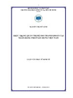 Luận văn thạc sĩ Thực trạng quản trị rủi ro thanh khoản tại ngân hàng TMCP xây dựng Việt Nam
