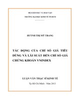 Luận văn thạc sĩ Tác động của chỉ số giá tiêu dùng và lãi suất đến chỉ số giá chứng khoán VNIndex