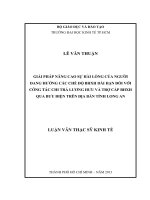 Luận văn thạc sĩ Giải pháp nâng cao sự hài lòng của người đang hưởng các chế độ BHXH dài hạn đối với công tác chi trả lương hưu và trợ cấp BHXH qua Bưu điện trên địa bàn tỉnh Long An