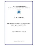KIỂM ĐỊNH GIẢ THUYẾT THỊ TRƯỜNG HIỆU QUẢ TẠI VIỆT NAM.PDF