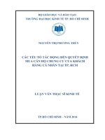 Luận văn thạc sĩ  Các yếu tố tác động đến quyết định mua căn hộ chung cư của khách hàng cá nhân tại TPHCM