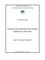 Luận văn thạc sĩ Nợ nước ngoài đối với tăng trưởng kinh tế của Việt Nam