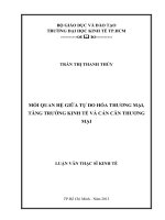 MỐI QUAN HỆ GIỮA TỰ DO HÓA THƯƠNG MẠI, TĂNG TRƯỞNG KINH TẾ VÀ CÁN CÂN THƯƠNG MẠI  LUẬN VĂN THẠC SĨ.PDF